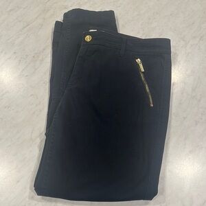 Michael Kors Women’s Black Pants with Gold Zipper Accents